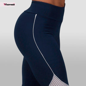 Calça Legging Fitness Detalhe Em Tule