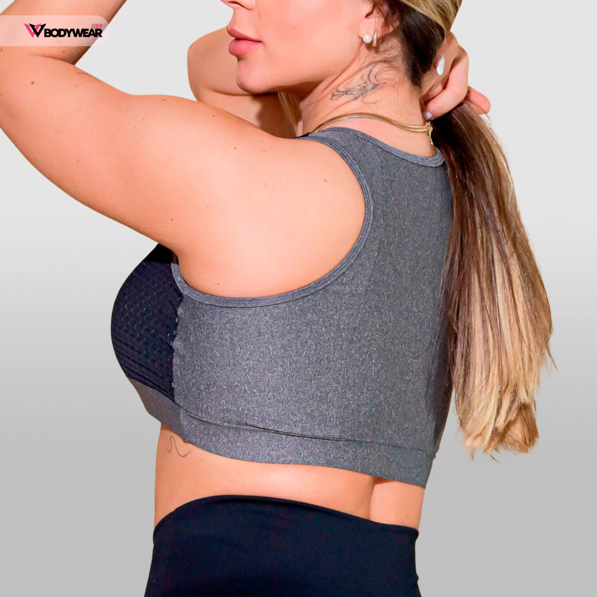 Top Cropped Feminino Fitness com Tela e Bojo Removível para Academia