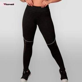 Calça Legging Fitness Detalhe Em Tule