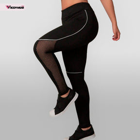 Calça Legging Fitness Detalhe Em Tule